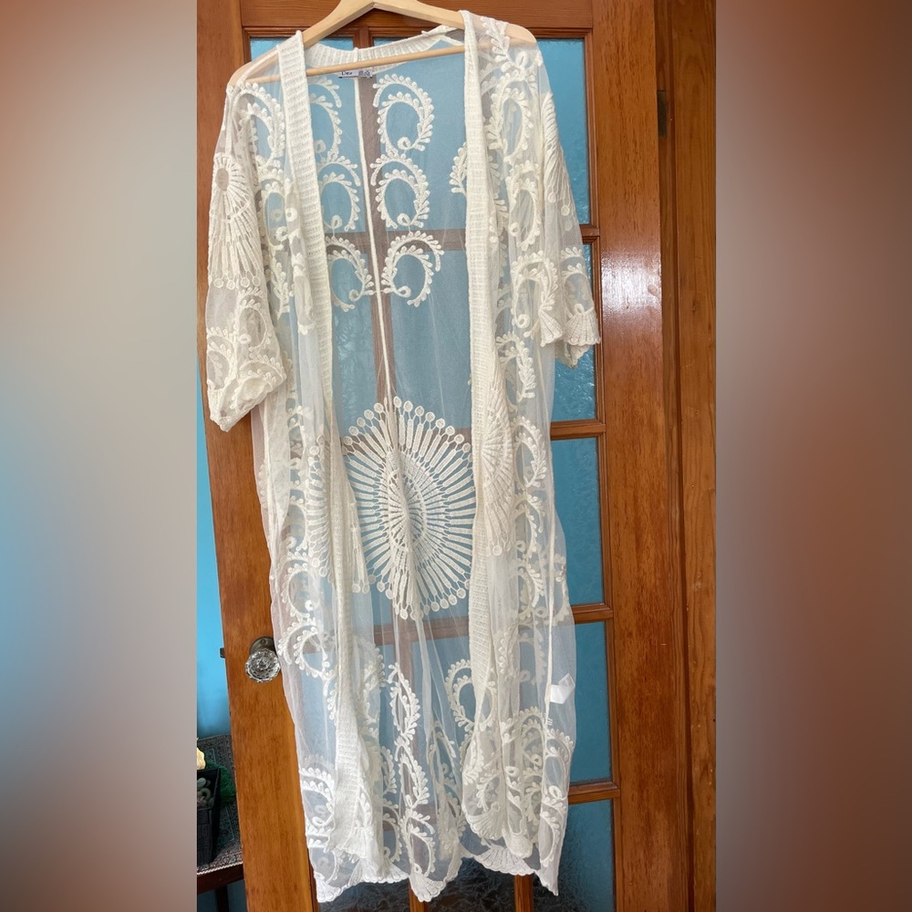 Lace duster or beach cover-up